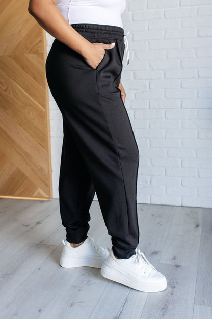 Center Seam Scuba Joggers in Black Ave Shops