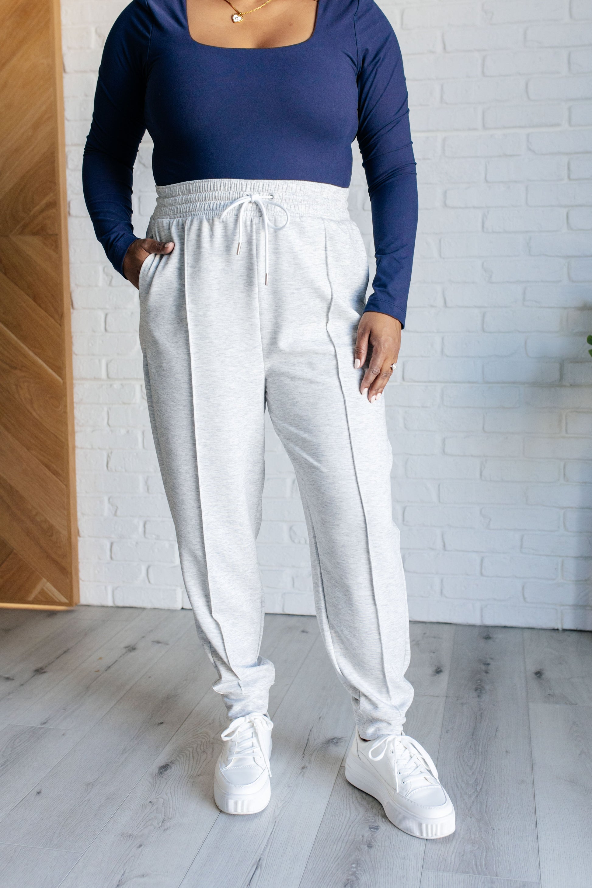 Center Seam Scuba Joggers in Heather Grey Ave Shops