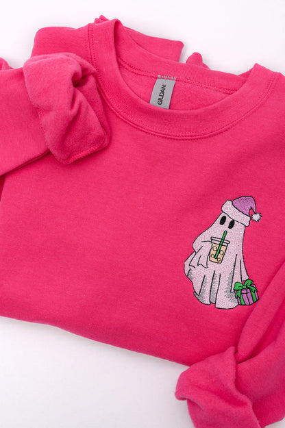 PREORDER: Bougie Santa Ghost Embroidered Sweatshirt Ave Shops