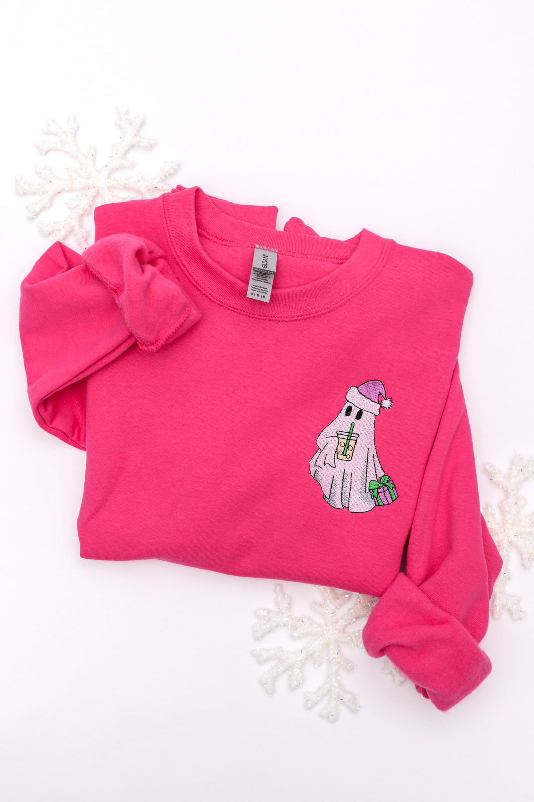 PREORDER: Bougie Santa Ghost Embroidered Sweatshirt Ave Shops