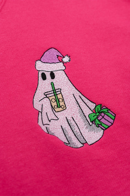 PREORDER: Bougie Santa Ghost Embroidered Sweatshirt Ave Shops