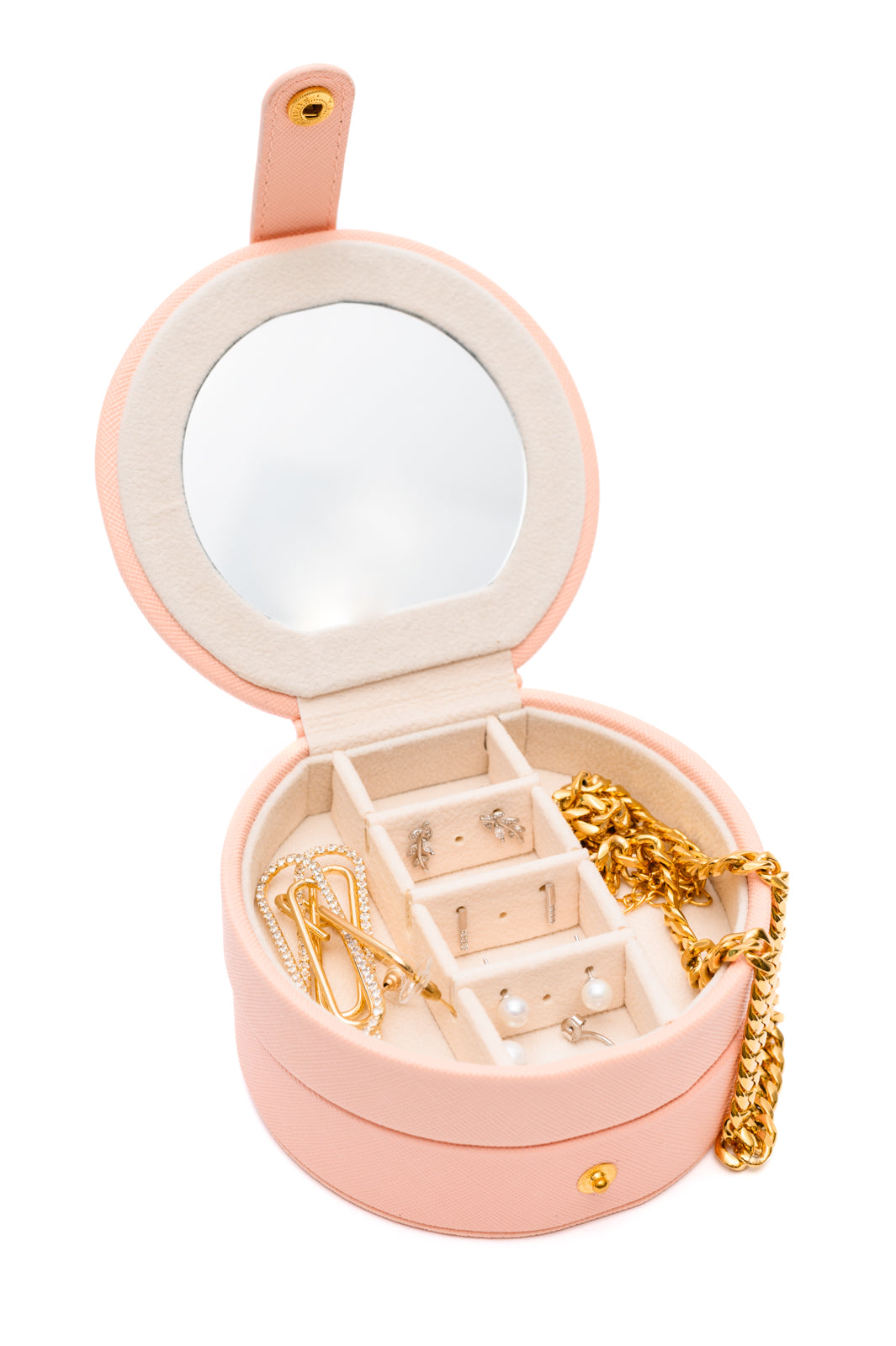 Circular Travel Jewelry Case in Pink Ave Shops