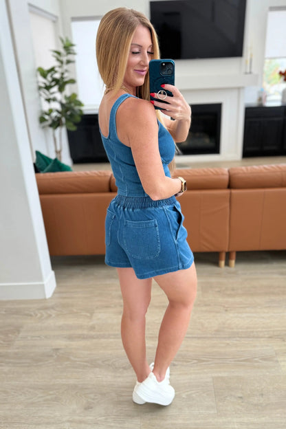 City Siren Skort in Light Denim Ave Shops