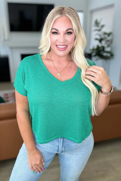 Classic Comfort V-Neck Top in Kelly Green Ave Shops