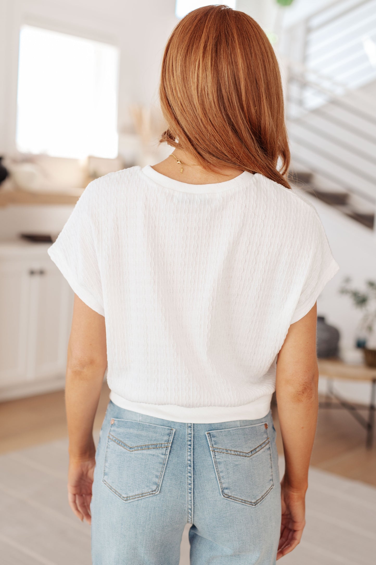 Clearly Classic Short Sleeve Top in White Ave Shops