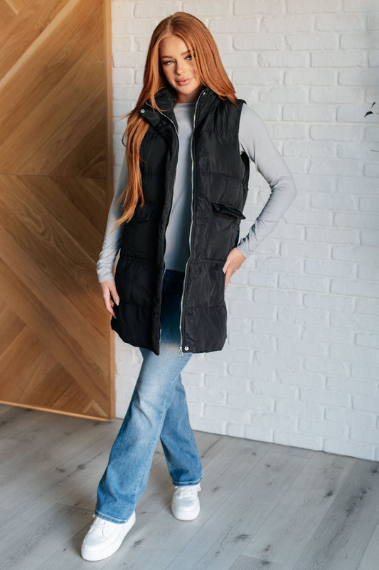 Cold and Calculated Longline Puffer Vest Ave Shops