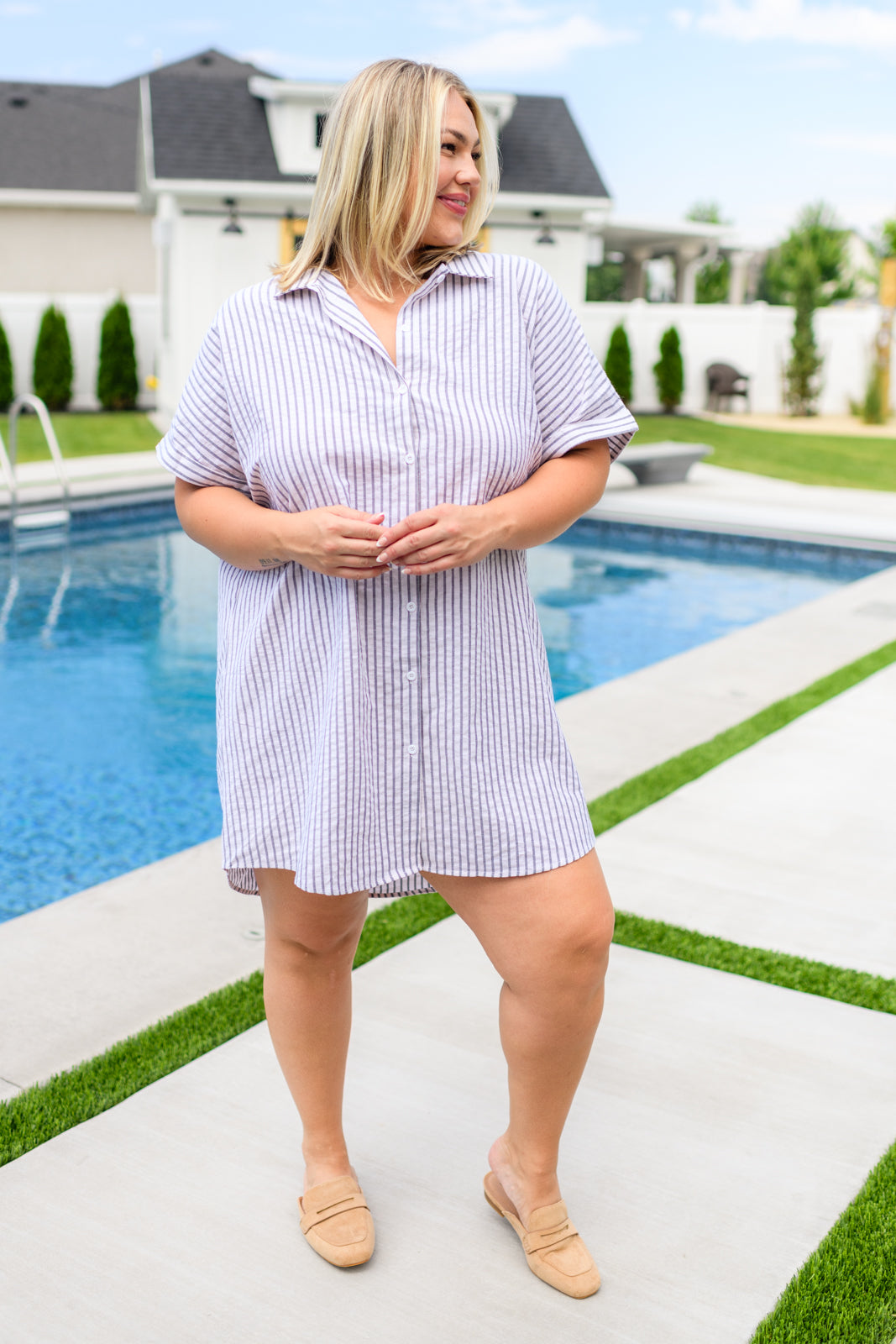 Cornelia Striped Shirt Dress Ave Shops