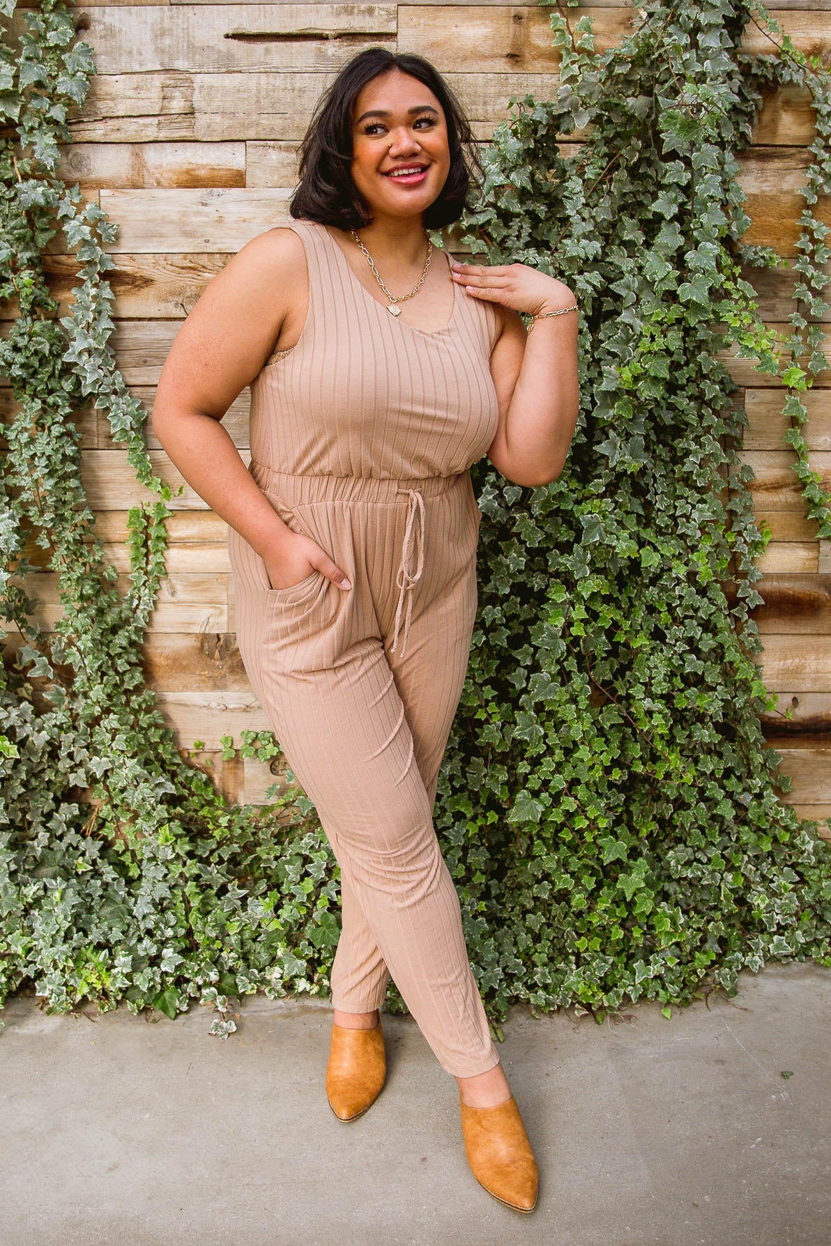 Cruiser Jumpsuit in Tan Ave Shops