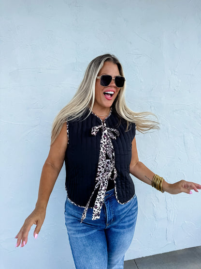 PREORDER: Everyly Cheetah Quilted Vest Ave Shops