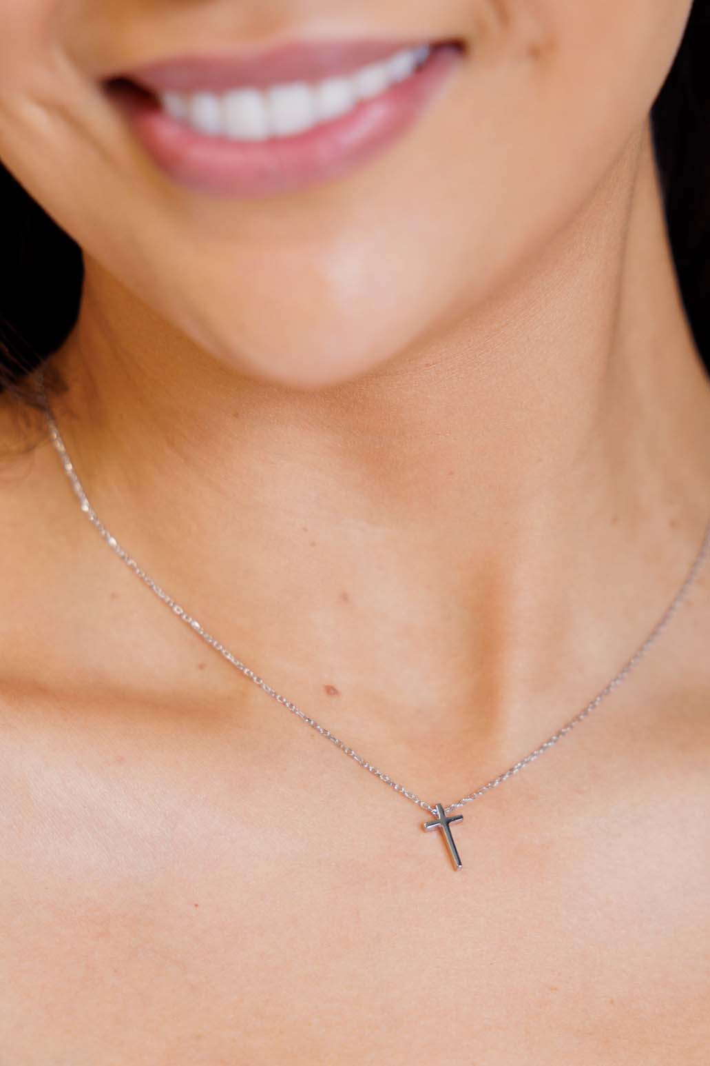 Dainty Silver Cross Necklace Ave Shops