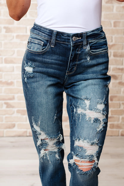 Danny Mid Rise Cuffed Destroyed Boyfriend Jeans Ave Shops