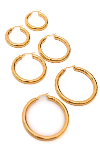 Day to Day Hoop Earrings Set in Gold Ave Shops