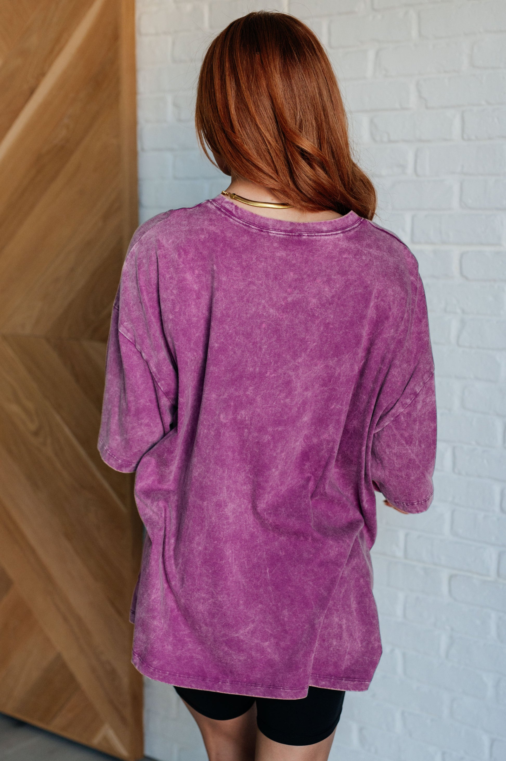 Don't Mind Me Mineral Wash Drop Shoulder Tee in Light Plum Ave Shops