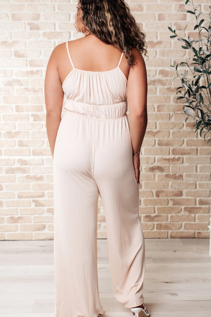 Eden Elastic Waist Jumpsuit Apricot Ave Shops