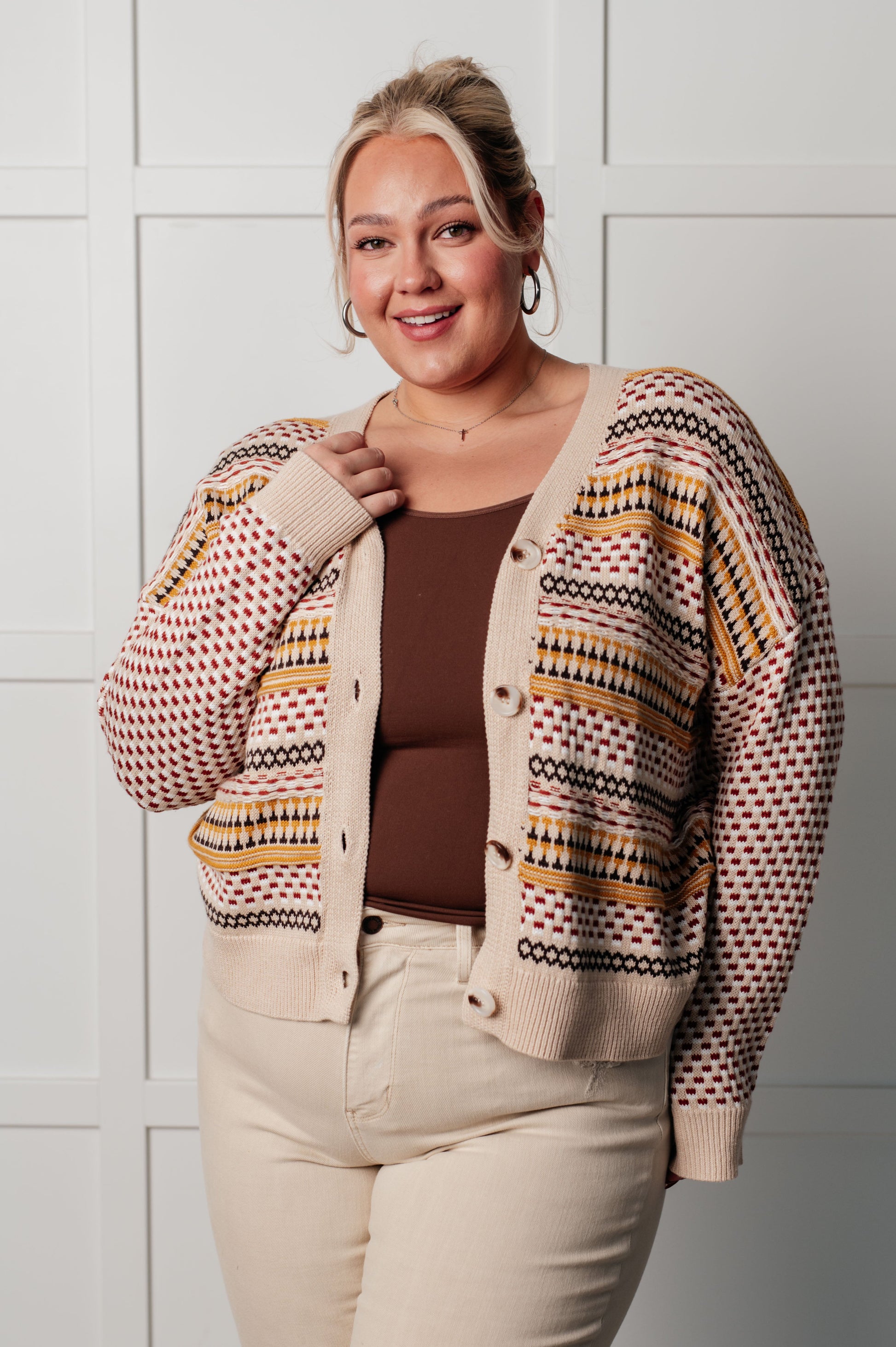 Effortless Elements Striped Cardigan Ave Shops