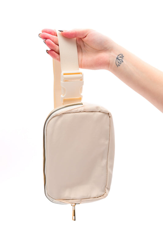 Everywhere I Go Crossbody Belt Bag in Ivory Ave Shops