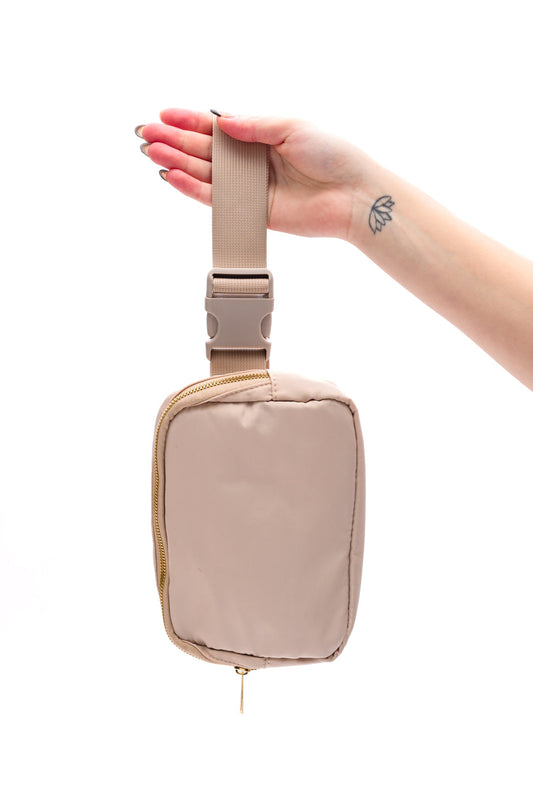 Everywhere I Go Crossbody Belt Bag in Khaki Ave Shops