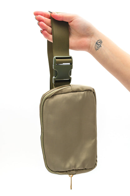 Everywhere I Go Crossbody Belt Bag in Olive Ave Shops