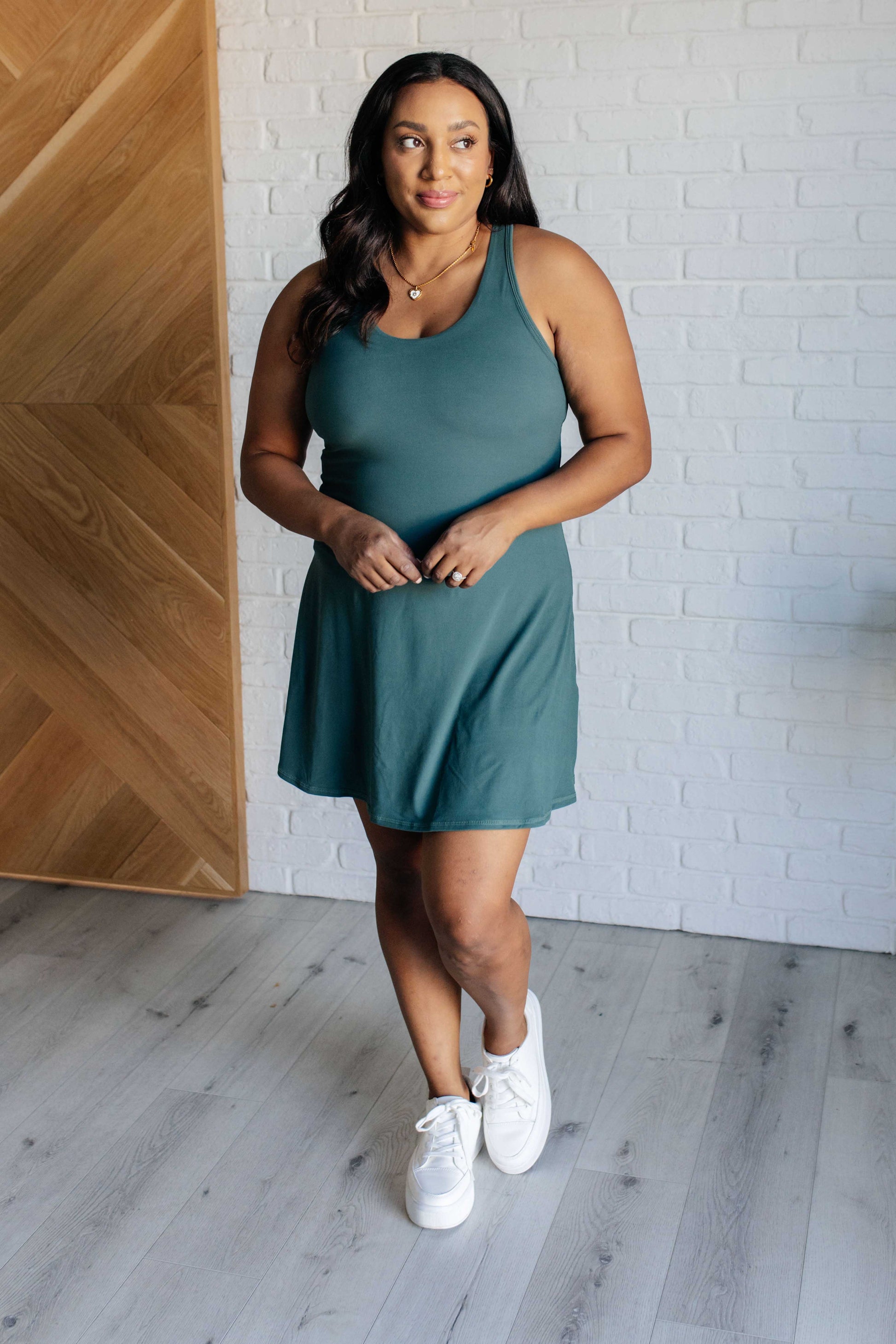 First Serve Dress in Everglade Green Ave Shops