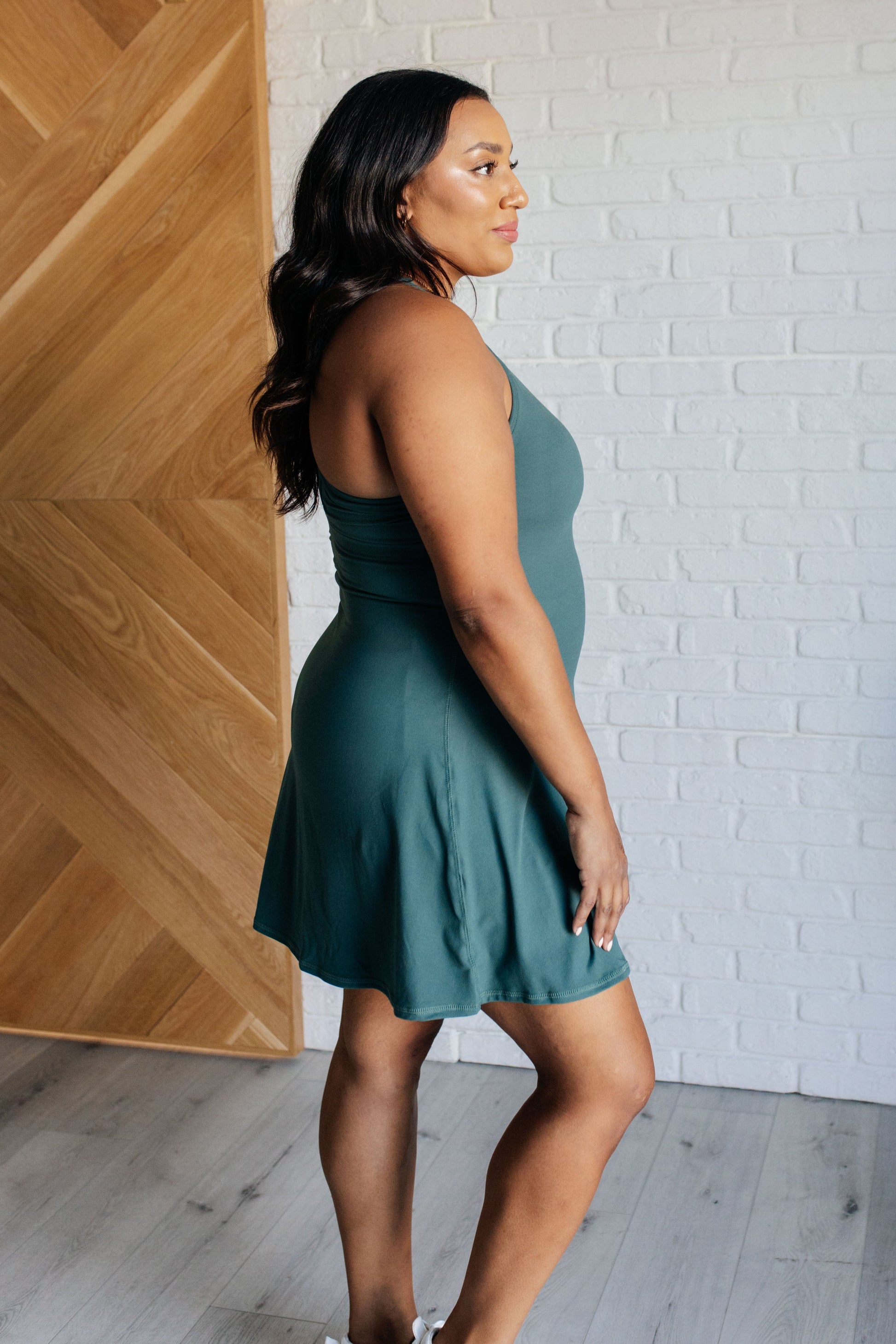 First Serve Dress in Everglade Green Ave Shops