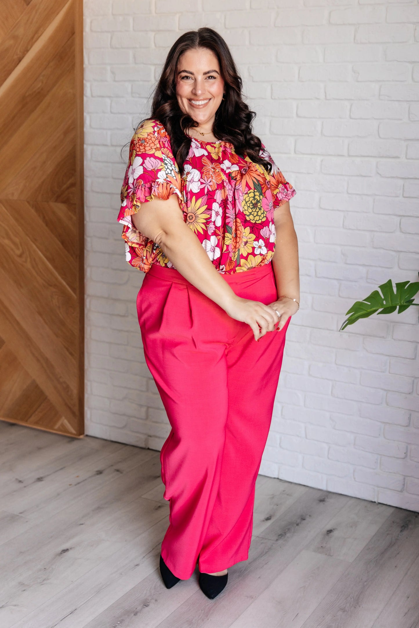 Flit About Floral Top in Pink Ave Shops