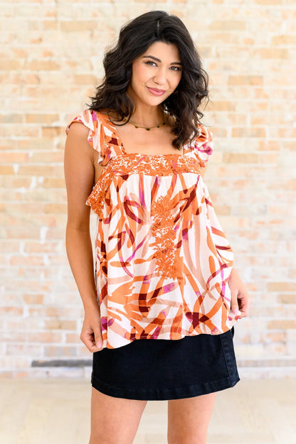 Francesca Embroidered Top in Rust Ave Shops