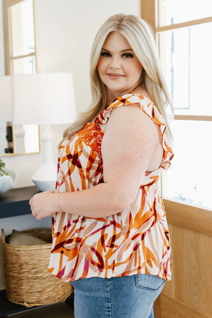 Francesca Embroidered Top in Rust Ave Shops