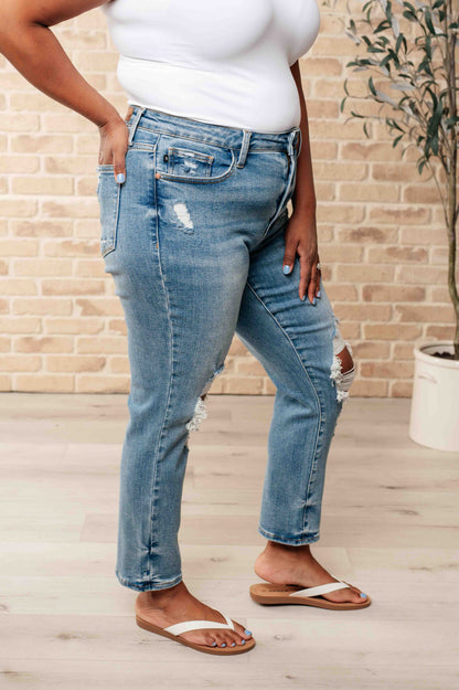 Frankie High Waist Distressed Boyfriend Jeans Ave Shops