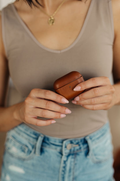 Genuine Leather Airpod Pro Protective Case in Brown Ave Shops