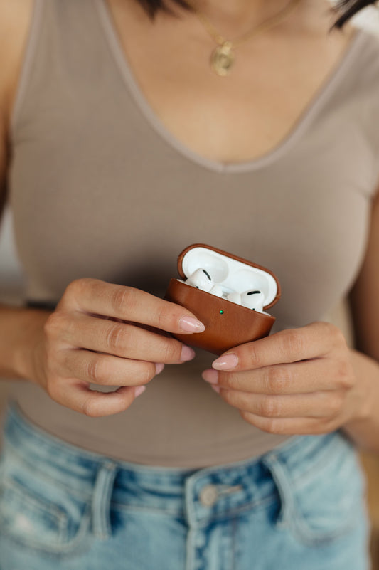 Genuine Leather Airpod Pro Protective Case in Brown Ave Shops