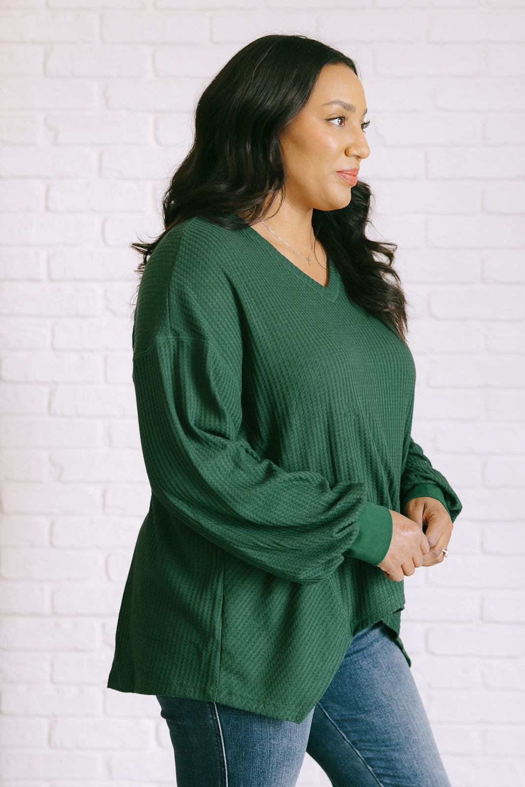 Good Things Are Coming V-Neck Top in Green Ave Shops