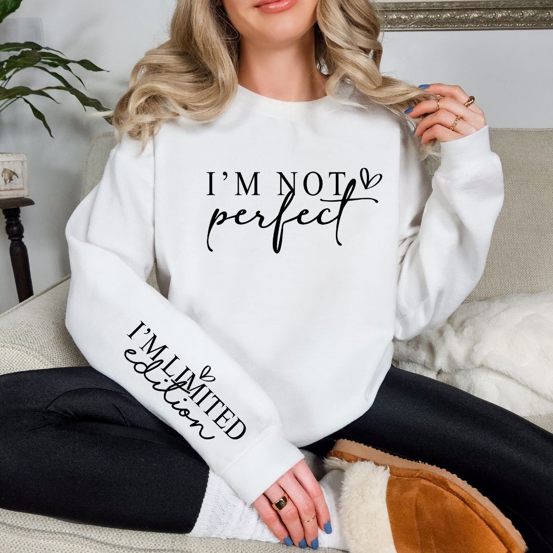 I'm Not Perfect Graphic Sweatshirt in Three Colors Ave Shops