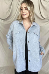 Gray Quilted Down Shacket The Magnolia Cottage Boutique