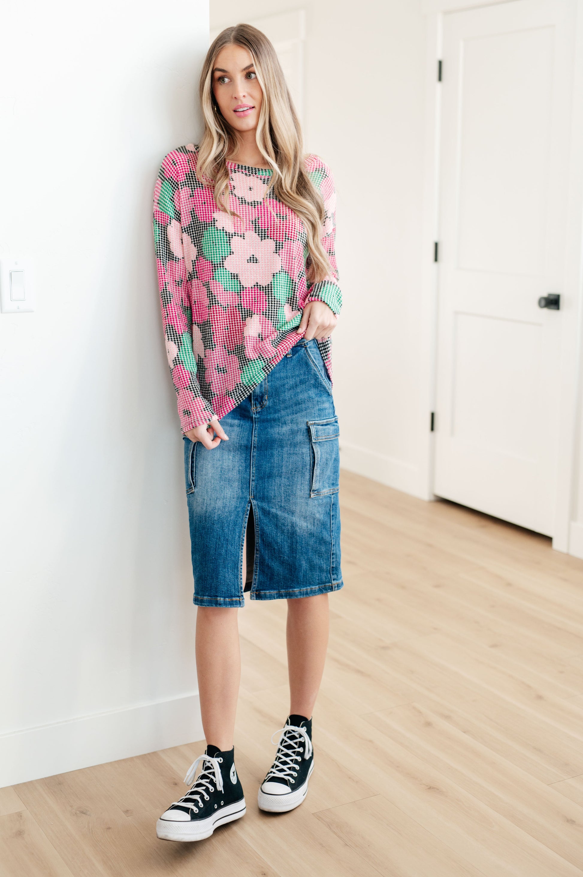 Always Be There Cargo Denim Skirt Ave Shops