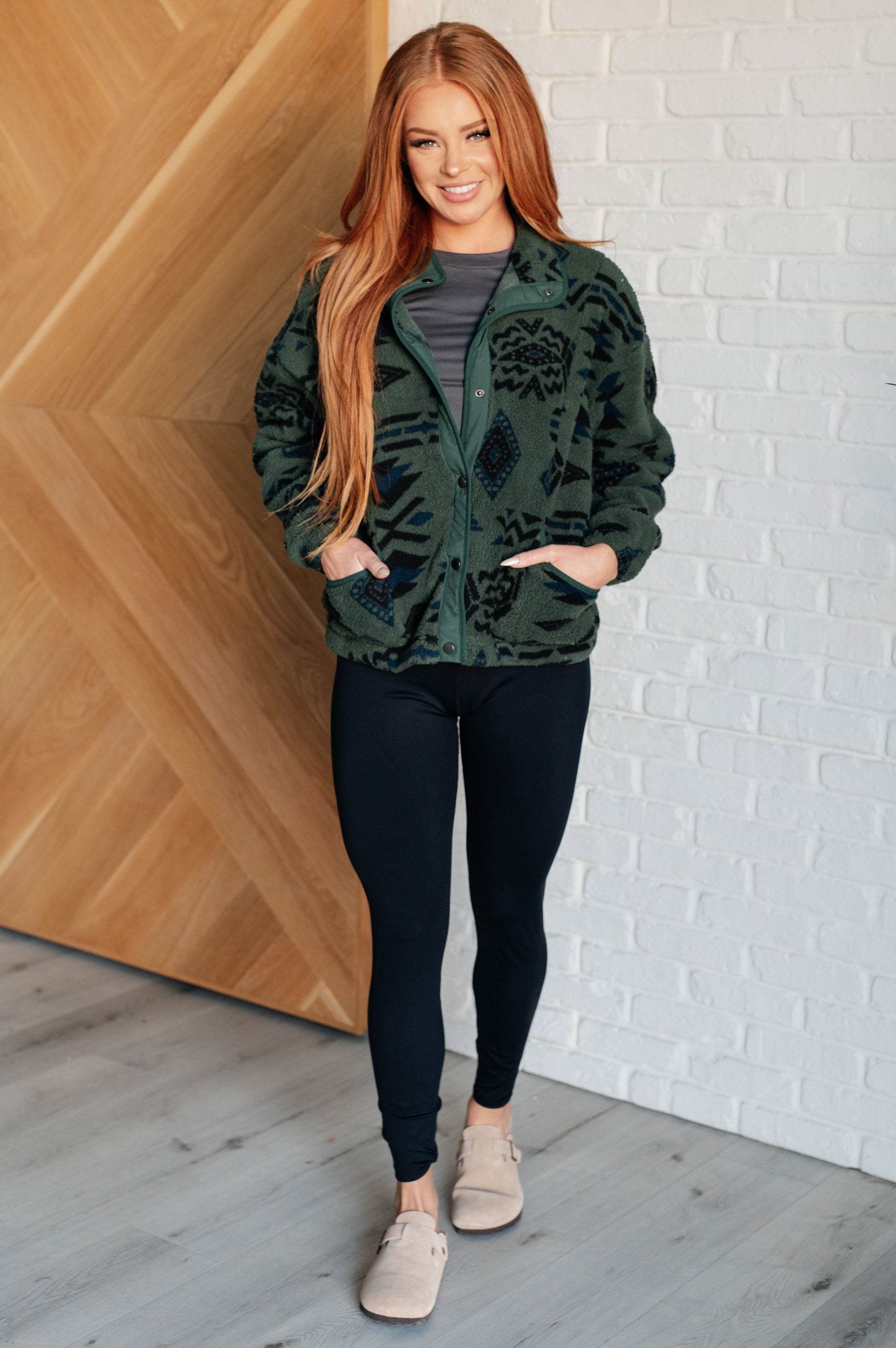 High Perspective Geometric Fleece Jacket Ave Shops