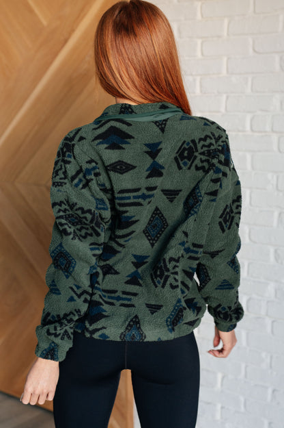 High Perspective Geometric Fleece Jacket Ave Shops