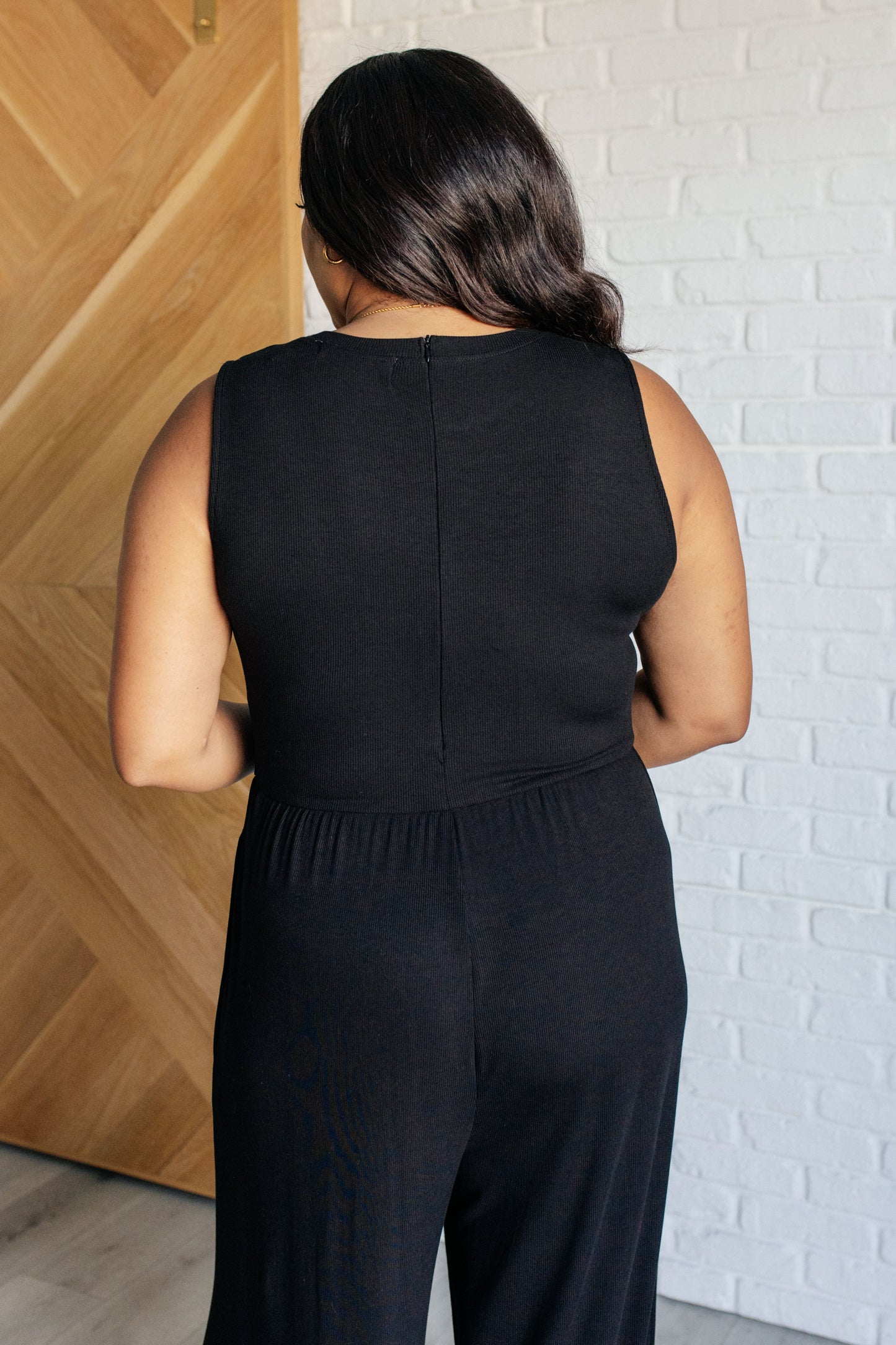 Hilary Wide Leg Jumpsuit in Black Ave Shops