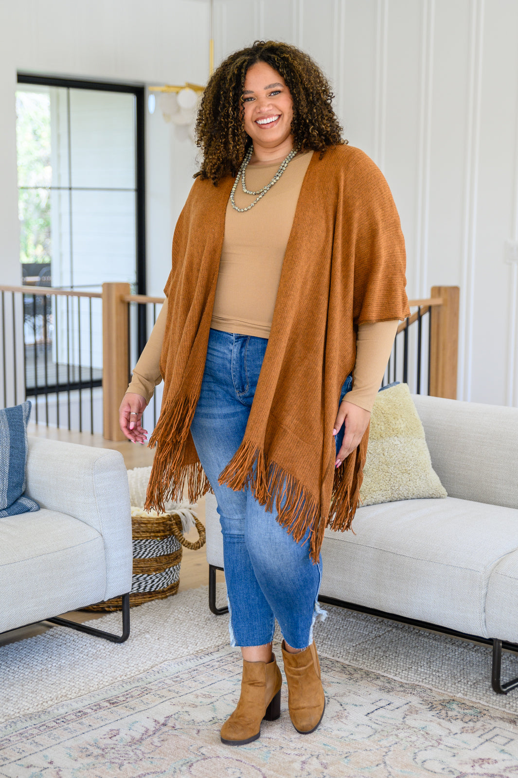 Hold Me Tight Ribbed Long Sleeve Top In Tan Ave Shops