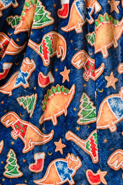 Holiday Fleece Blanket in Dino Cookie Ave Shops