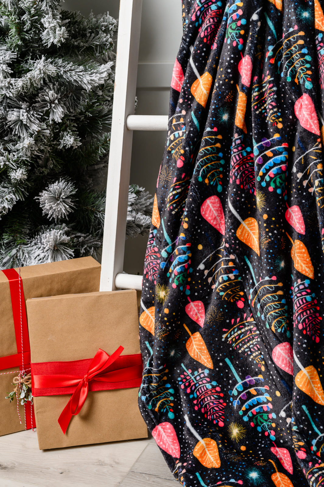 Holiday Fleece Blanket in Neon Trees Ave Shops