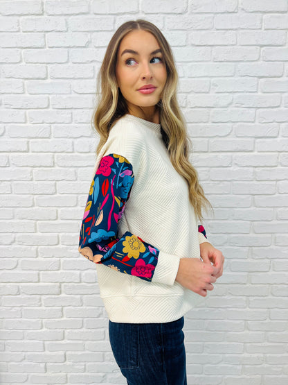 Sing a Melody Floral Sleeve Top Ave Shops
