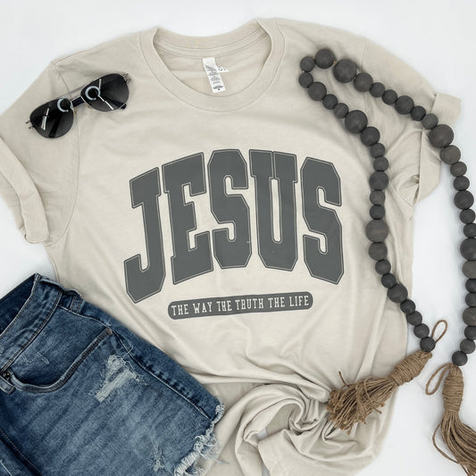 Oversized Jesus The Way The Truth The Life Graphic Tee Shirt ATTATOOD Wholesale