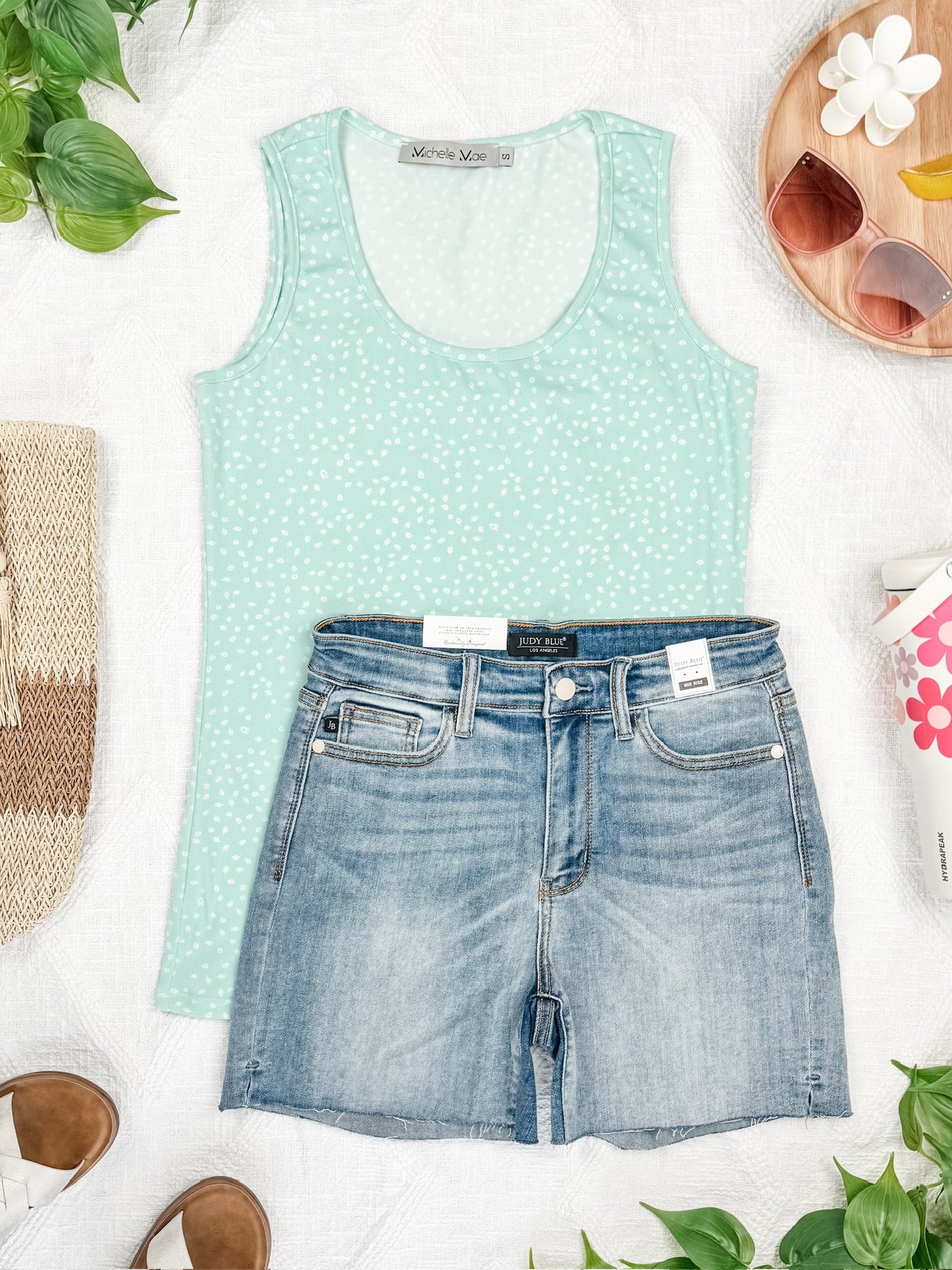 Michelle Mae Mint Leaf Luxe Crew Tank