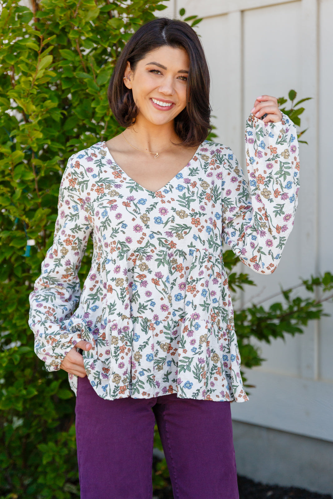 I Think I Can V-Neck Floral Top Ave Shops