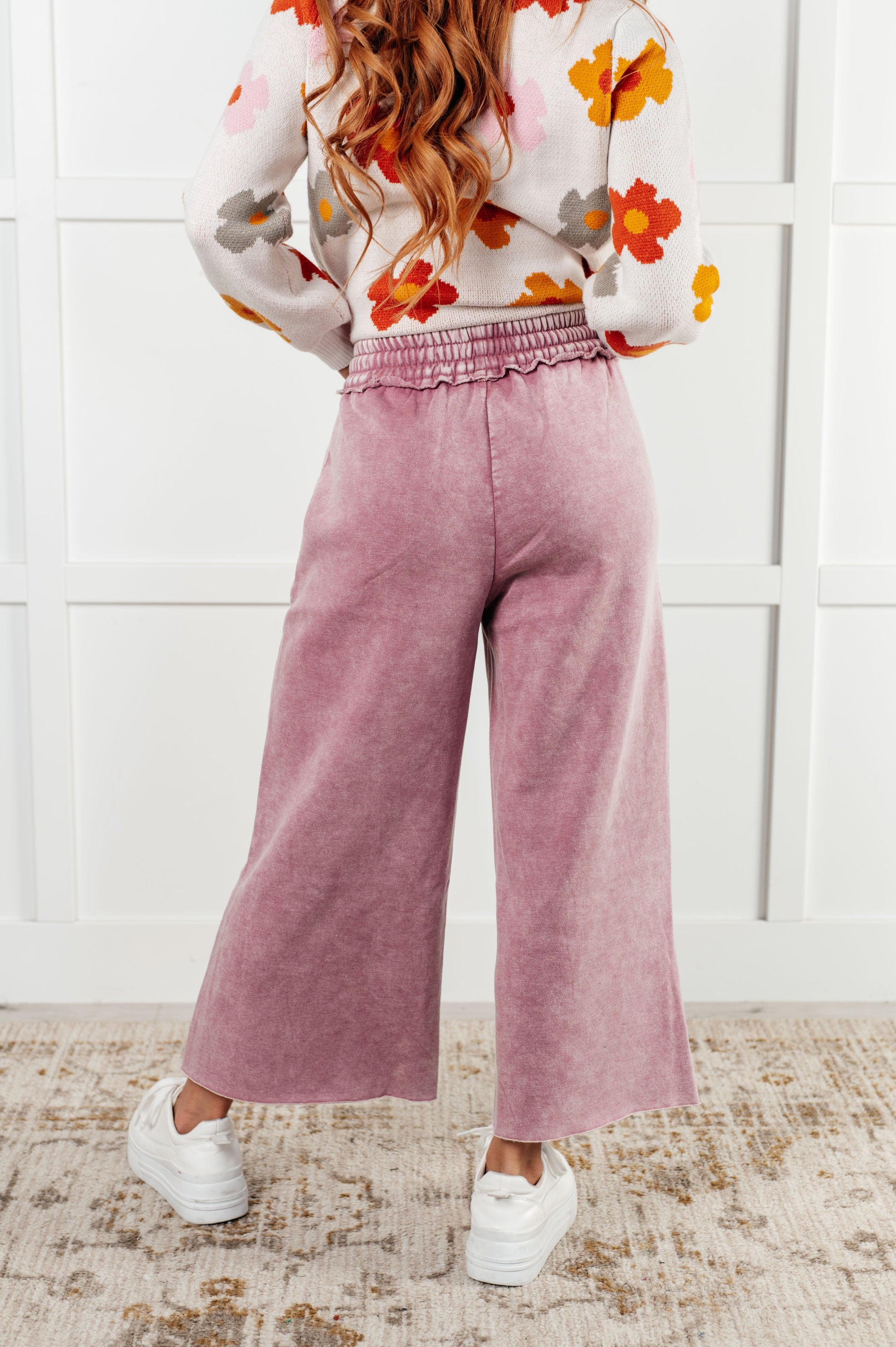 In or Out Wide Leg Cropped Pants in Light Rose Ave Shops