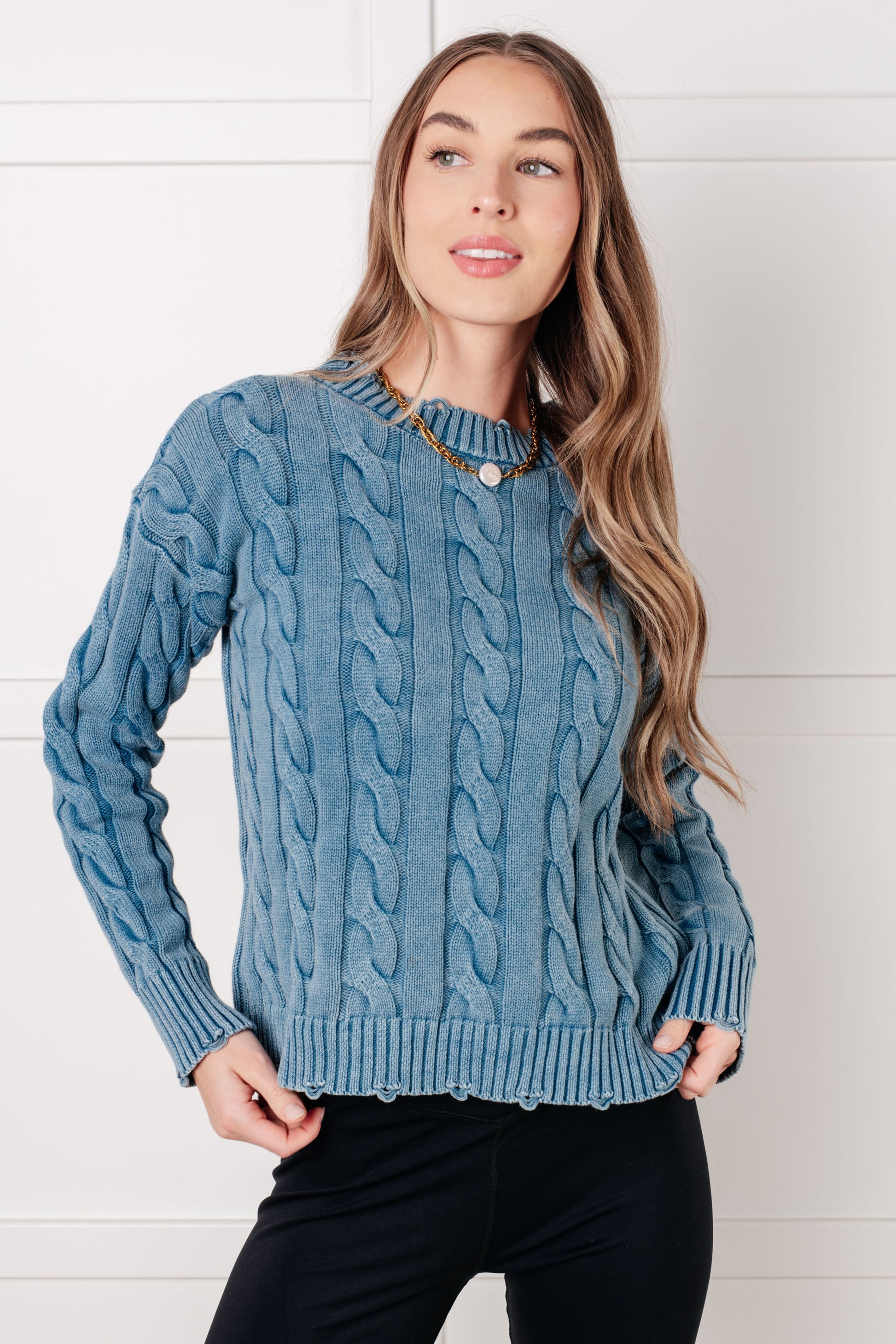In the Right Direction Cable Knit Sweater Ave Shops