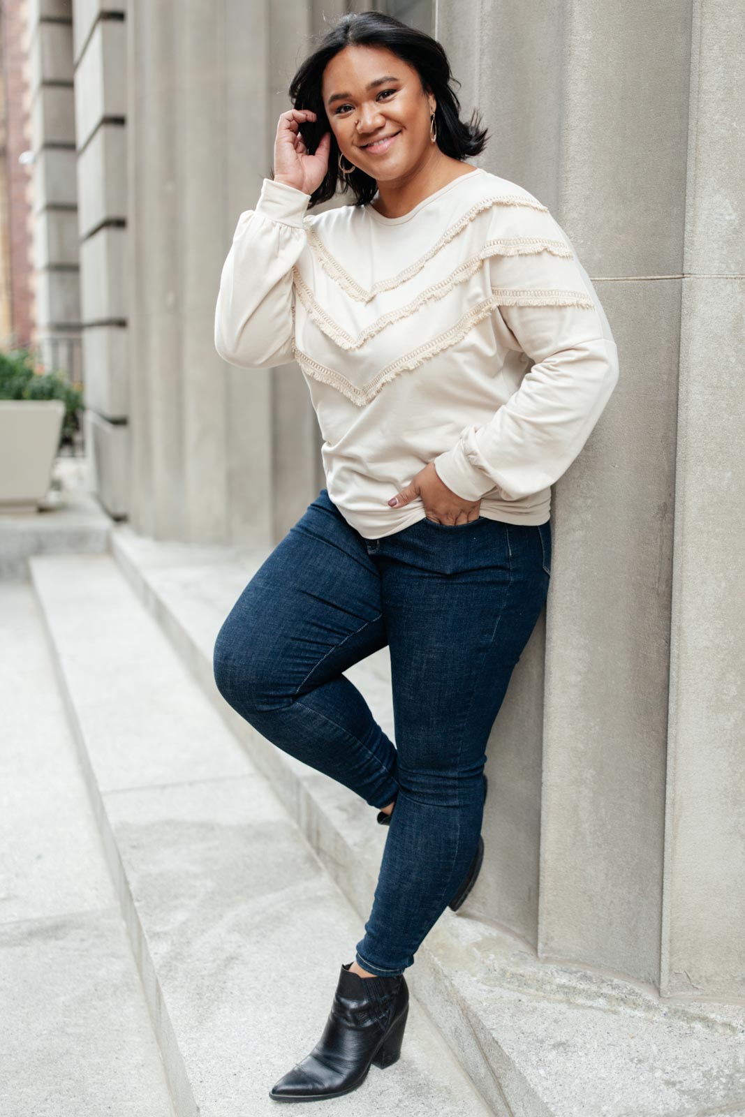 Into The Fringe Top in Beige Ave Shops