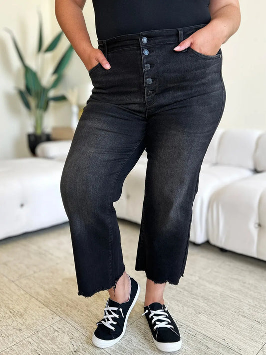 Judy Blue Full Size High Waist Button Fly Jeans Trendsi