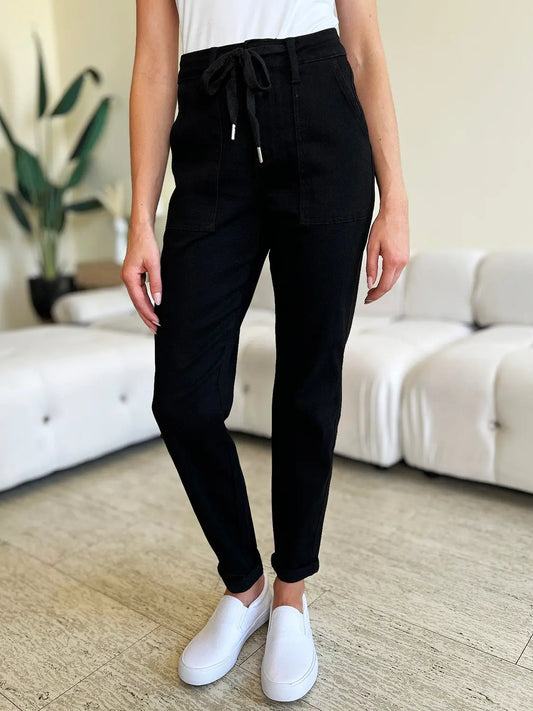Judy Blue Full Size High Waist Double Roll Cuff Jeans Trendsi