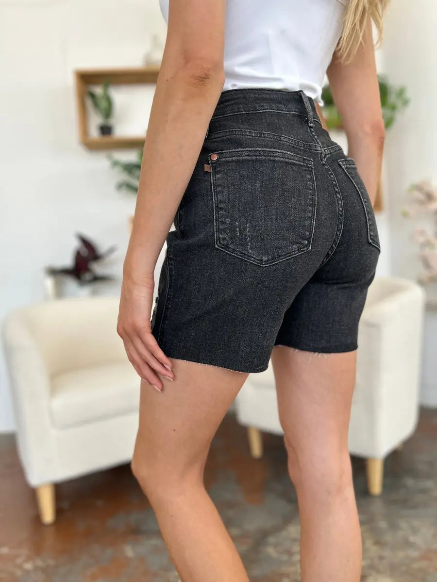 Judy Blue Full Size High Waist Rigid Magic Denim Shorts Trendsi